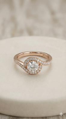 The Eternal Swirl Diamond Halo Ring