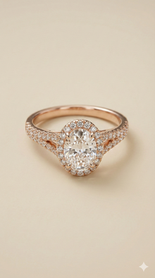 The Luminous Oval Halo Diamond Ring