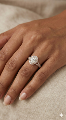 The Luminous Oval Halo Diamond Ring
