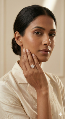The Luminous Oval Halo Diamond Ring