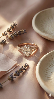 The Luminous Oval Halo Diamond Ring