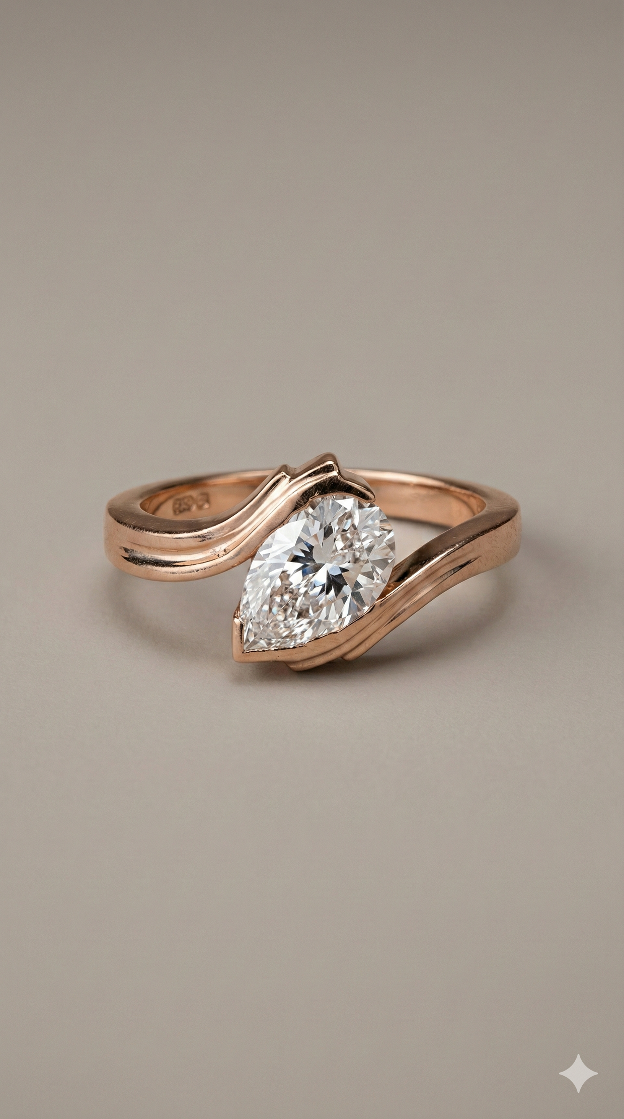 The Sweeping Pear Cut Diamond Ring