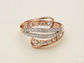 The Rose Gold Diamond Wave Crossover Ring