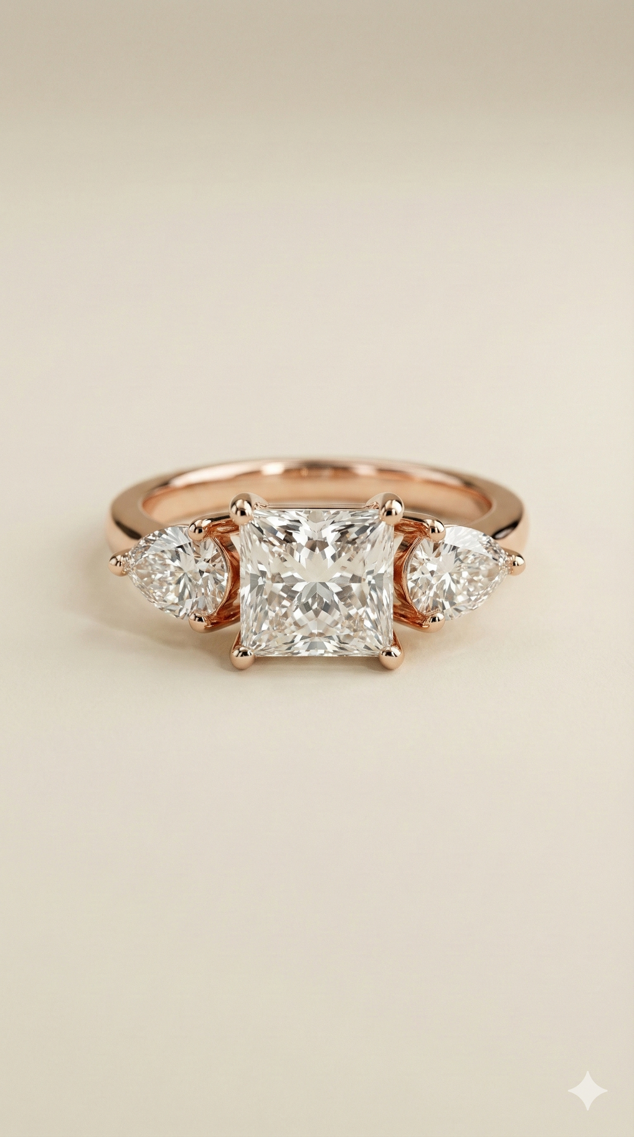 The Majestic Three-Stone Princess Cut Ring