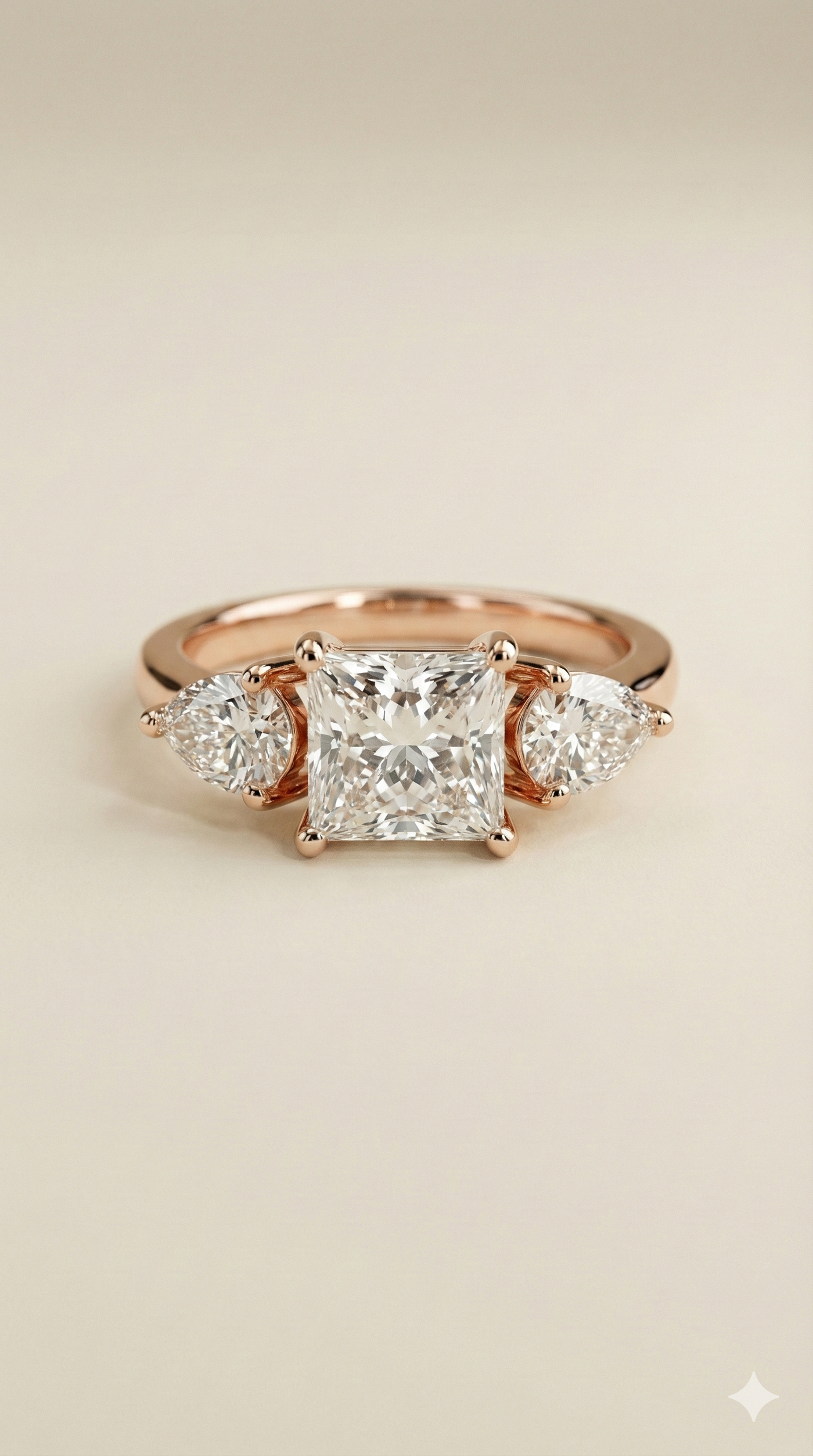 The Majestic Three-Stone Princess Cut Ring