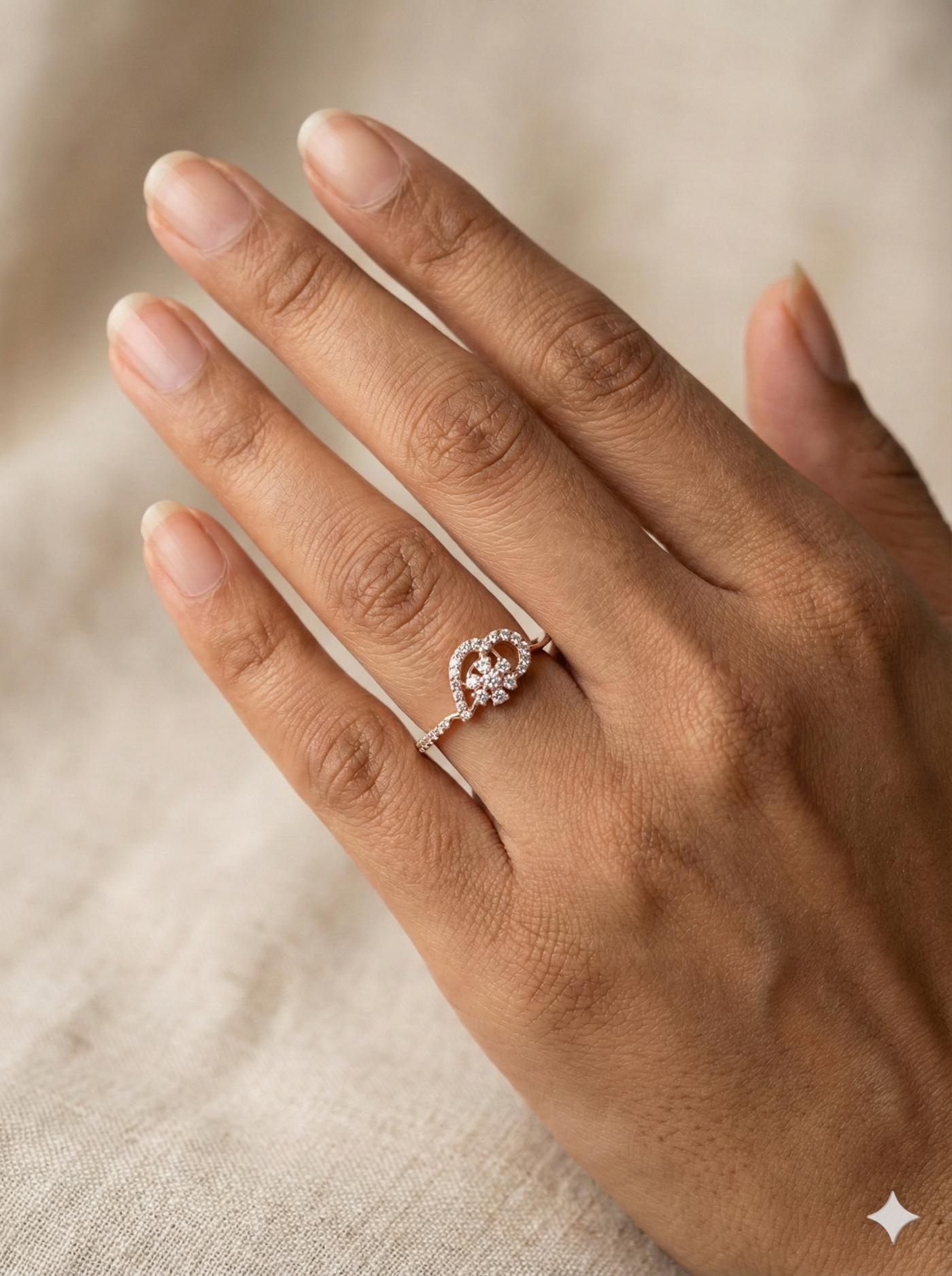 The Rose Gold Diamond Paisley Floral Ring