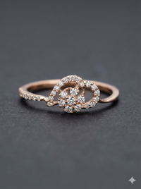 The Rose Gold Diamond Paisley Floral Ring