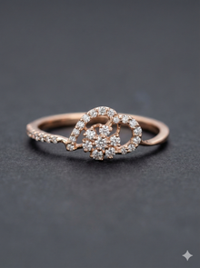 The Rose Gold Diamond Paisley Floral Ring