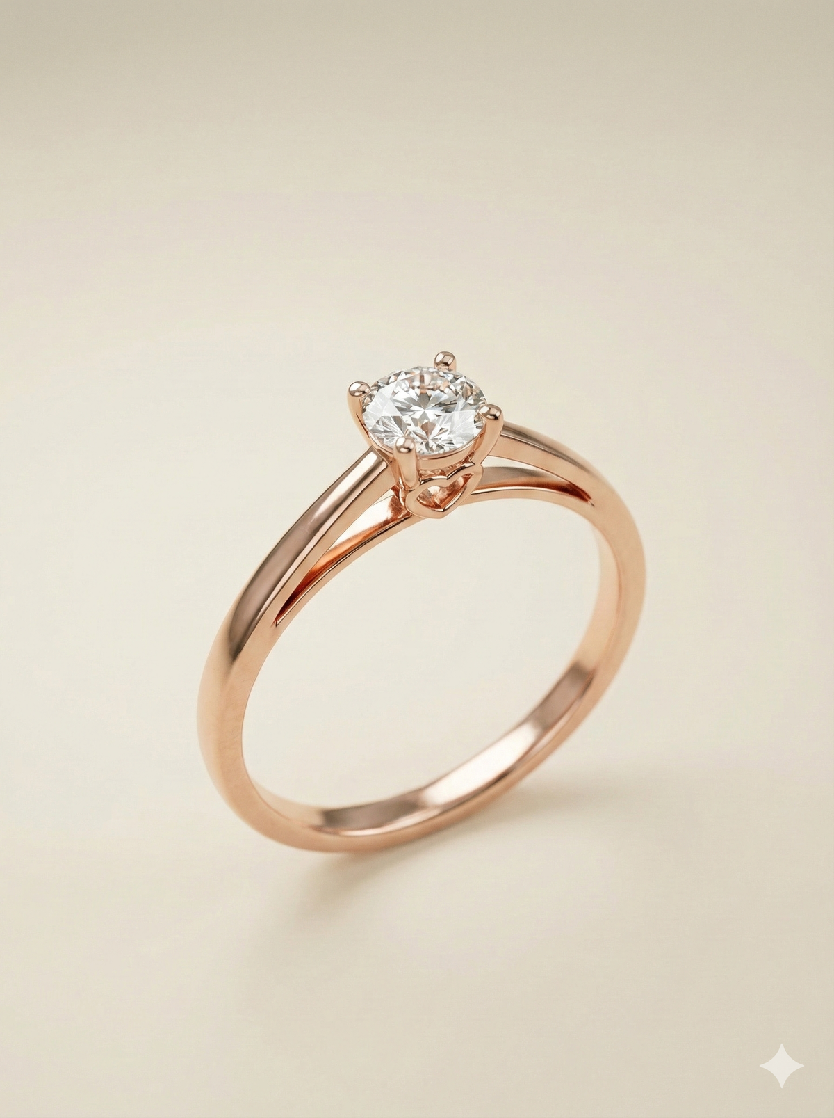 The Rose Gold Solitaire Diamond Ring with Hidden Heart Detail