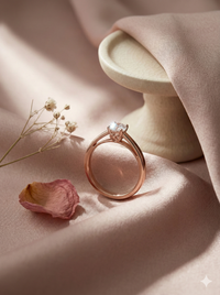 The Rose Gold Solitaire Diamond Ring with Hidden Heart Detail