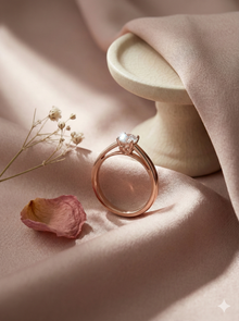 The Rose Gold Solitaire Diamond Ring with Hidden Heart Detail
