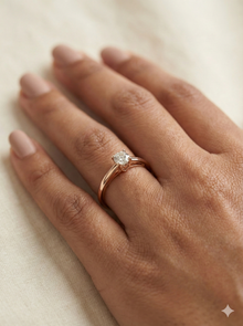 The Rose Gold Solitaire Diamond Ring with Hidden Heart Detail