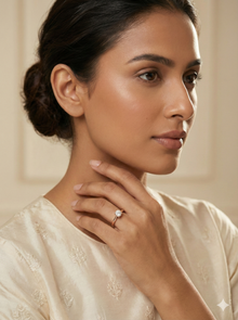 The Rose Gold Solitaire Diamond Ring with Hidden Heart Detail