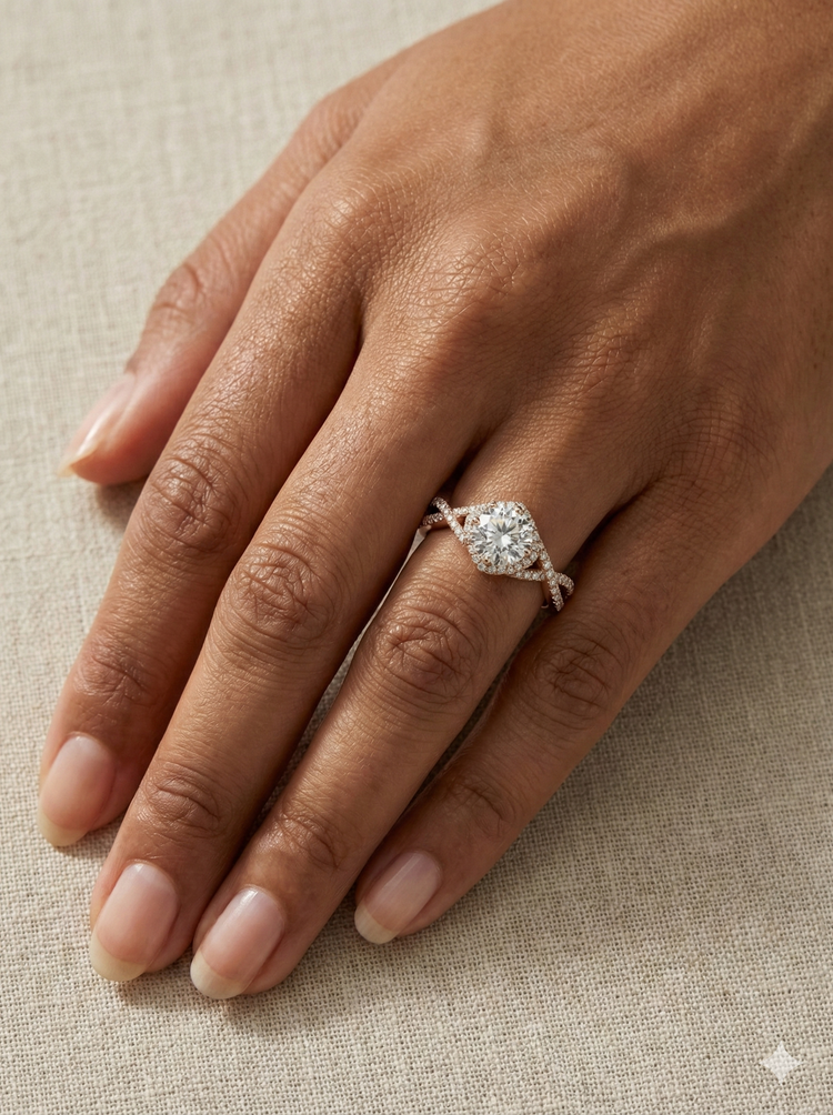 The Eternal Twist Diamond Halo Ring