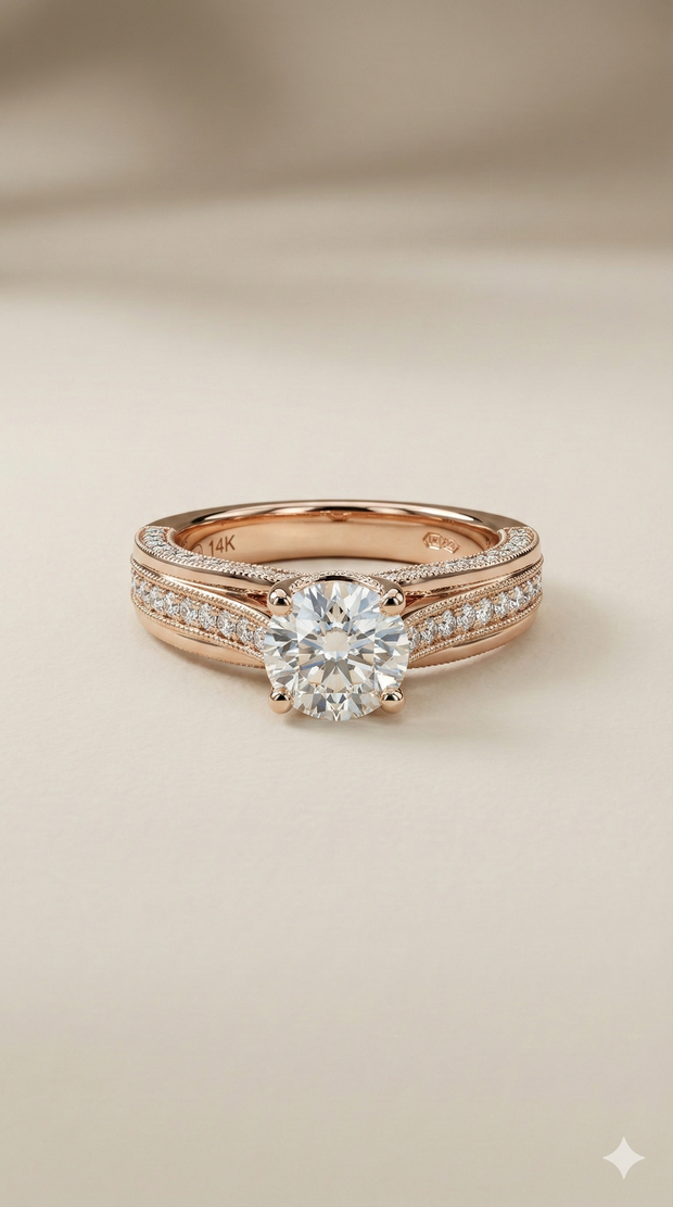 The Vintage-Inspired Milgrain Diamond Ring