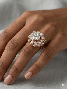 The Majestic Diamond Lotus Ring