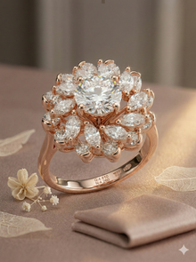 The Majestic Diamond Lotus Ring