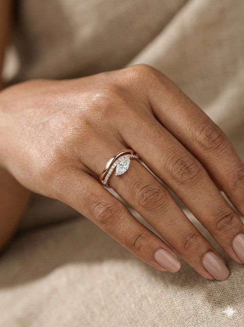 The Sweeping Marquise Double Band Ring