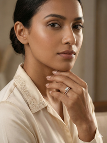 The Sweeping Marquise Double Band Ring