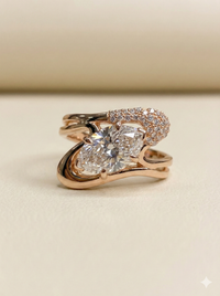The Asymmetrical Marquise Wave Diamond Ring
