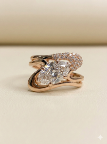 The Asymmetrical Marquise Wave Diamond Ring