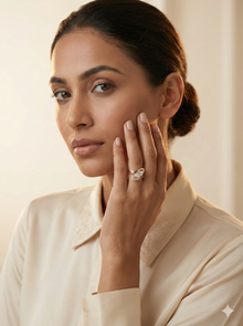 The Asymmetrical Marquise Wave Diamond Ring