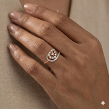 The Rose Gold Diamond Stylized Leaf Ring