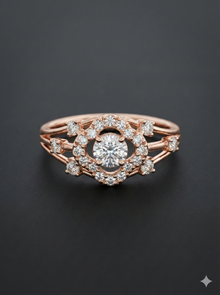 The Rose Gold Geometric Open-Work Diamond Ring