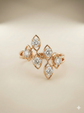 The Rose Gold Geometric Diamond Leaf Cluster Ring