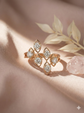 The Rose Gold Geometric Diamond Leaf Cluster Ring