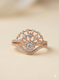 The Rose Gold Diamond Teardrop Fan Tiara Ring
