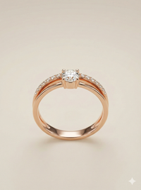 The Rose Gold Double Band Illusion Solitaire Ring