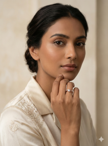 The Rose Gold Double Band Illusion Solitaire Ring