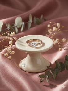 The Rose Gold Classic Pave Diamond Solitaire Ring
