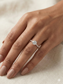 The Rose Gold Classic Pave Diamond Solitaire Ring