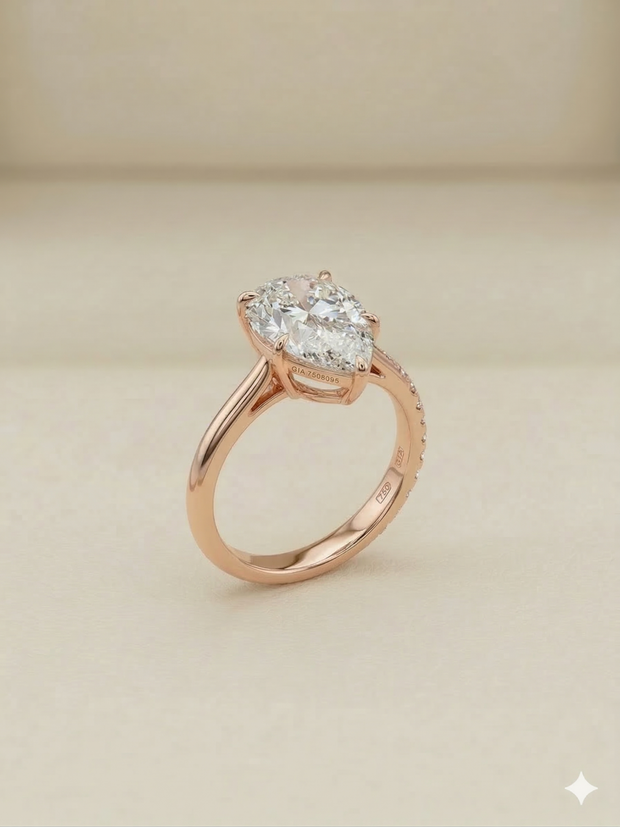 The Majestic Pear-Cut Solitaire Engagement Ring