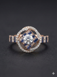 The Rose Gold Geometric Sapphire & Diamond Art Deco Ring