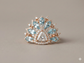 The Rose Gold Aquamarine & Trillion Diamond Sunburst Ring