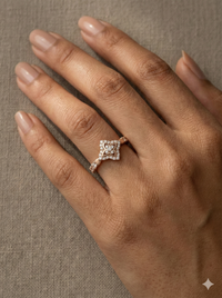 The Rose Gold Diamond Quatrefoil Geometric Band Ring
