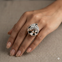 The Majestic Diamond Zebra Statement Ring