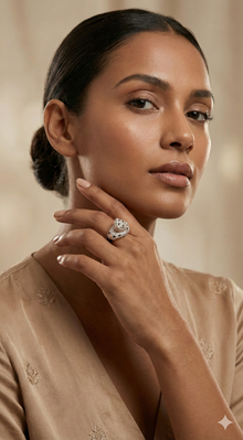 The Regal Diamond Panther Statement Ring