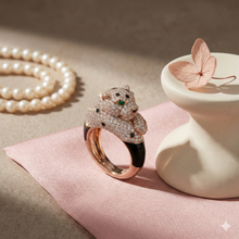 The Regal Diamond Panther Statement Ring
