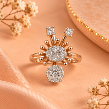 Classic Diamond Geometric Ring for Women in 14KT Gold
