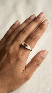 The Luminous Mother of Pearl Rose Gold Diamond Ring