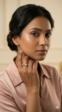 The Luminous Mother of Pearl Rose Gold Diamond Ring
