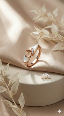 The Luminous Mother of Pearl Rose Gold Diamond Ring