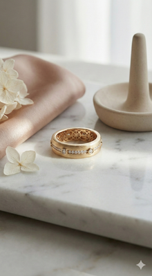 The Brushed Gold Celestial Diamond Band