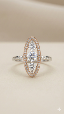 The Radiant Two-Tone Vertical Diamond Ring