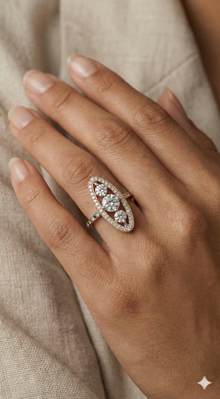 The Radiant Two-Tone Vertical Diamond Ring