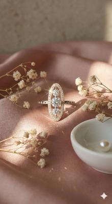 The Radiant Two-Tone Vertical Diamond Ring